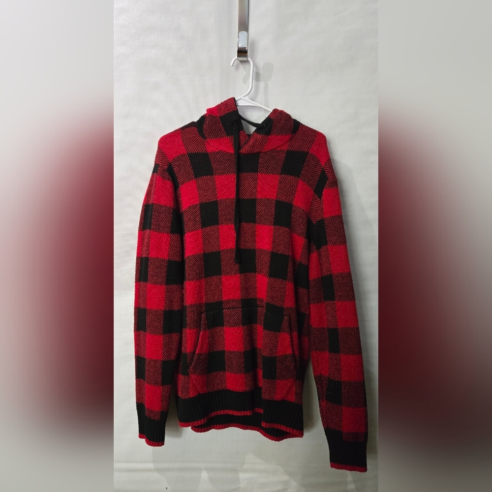Buffalo plaid sweater hoodie